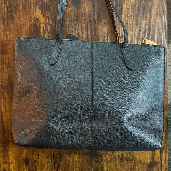 Coach Black saffiano Leather zip top city Tote - Picture 7 of 9